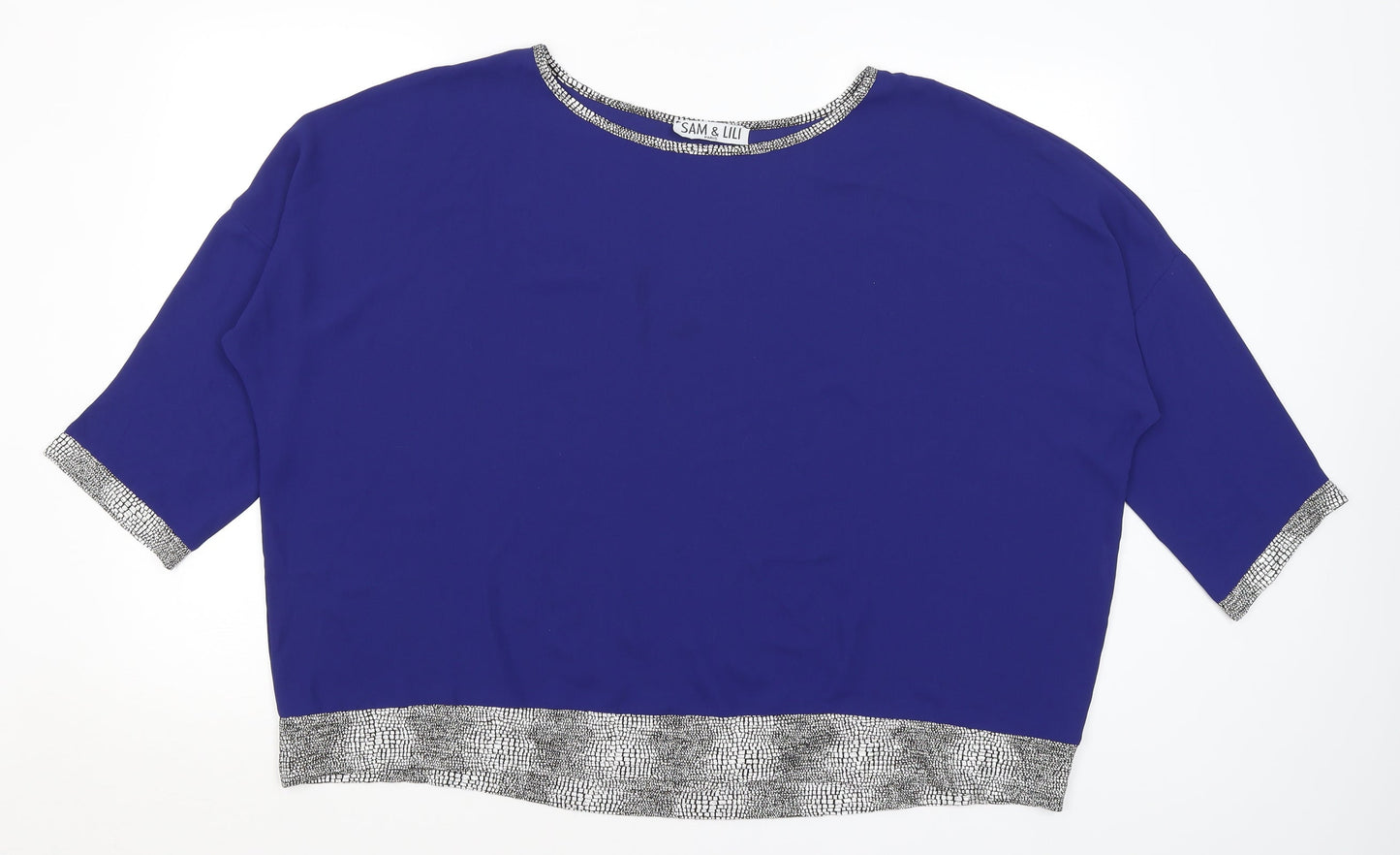 Sam & Lili Womens Blue   Basic Blouse Size 10