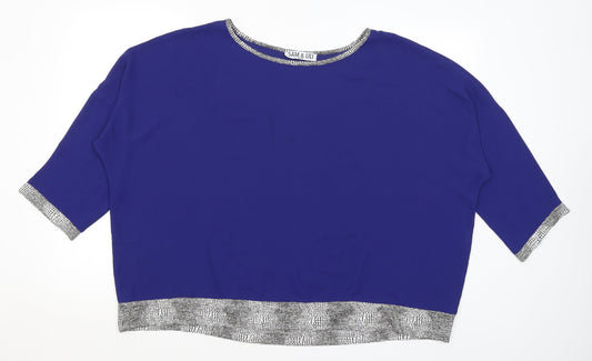 Sam & Lili Womens Blue   Basic Blouse Size 10