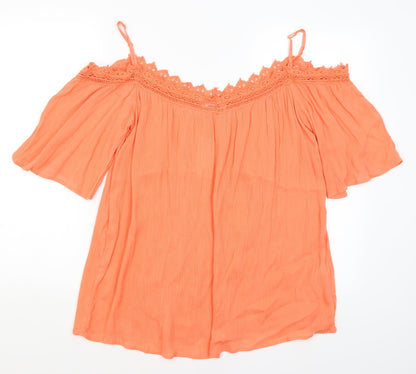 Pep&Co Womens Orange   Basic Blouse Size 10
