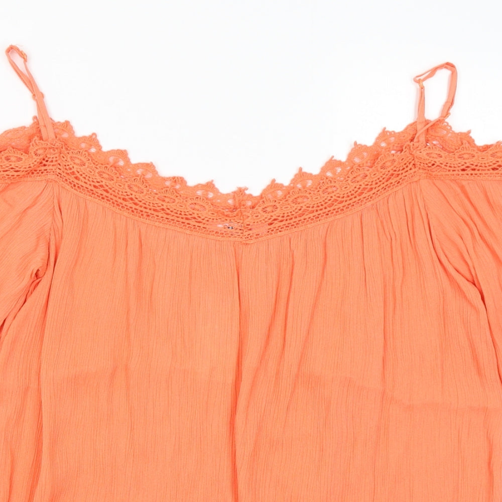 Pep & Co Womens Orange   Basic Blouse Size 10