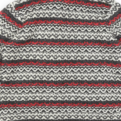 Preloved Per Una Womens Grey Striped  Cardigan Jumper Size M - Label