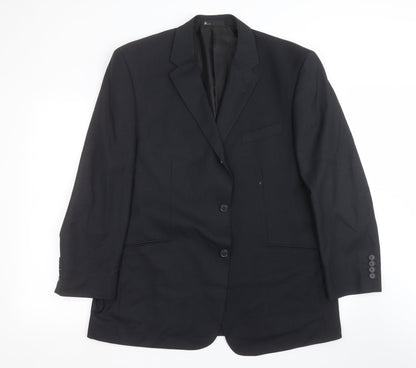 Preloved BHS Mens Black Striped  Jacket Suit Jacket Size 44 - Front