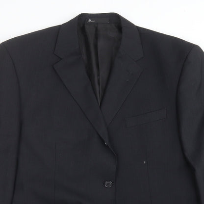 Preloved BHS Mens Black Striped  Jacket Suit Jacket Size 44 - Detail