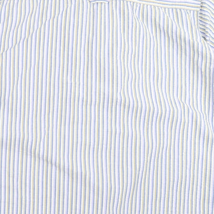 Preloved Cotton Traders Mens Blue Striped   Button-Up Size XL - Label