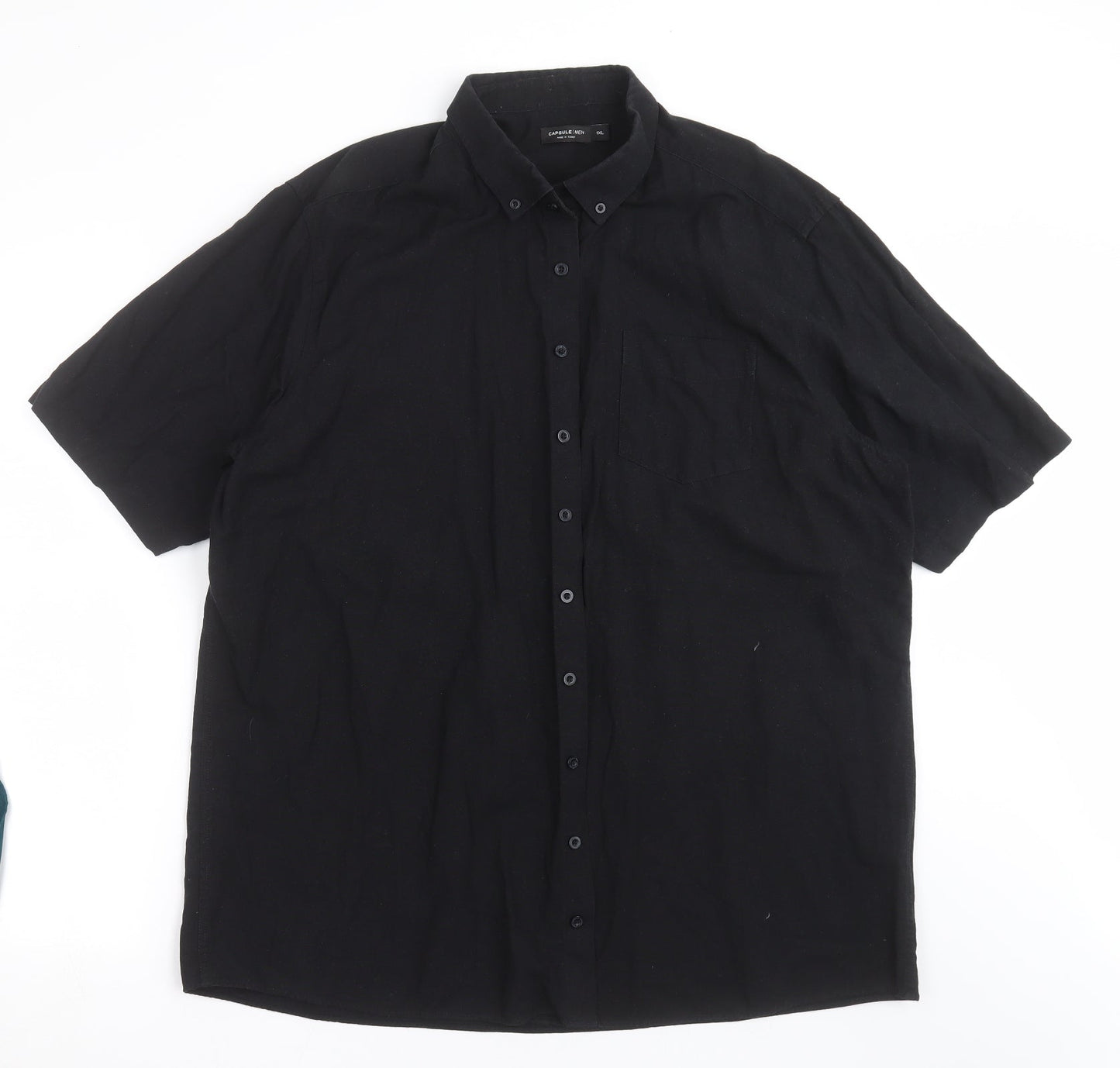 CAPSULE Mens Black    Button-Up Size XL