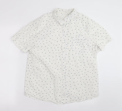 Preloved Native Youth Mens White Geometric   Button-Up Size M - Front