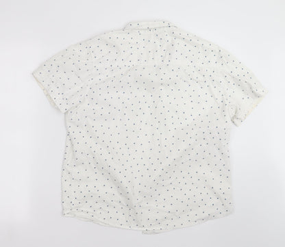 Preloved Native Youth Mens White Geometric   Button-Up Size M - Back