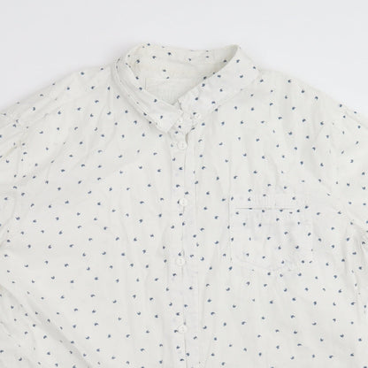 Preloved Native Youth Mens White Geometric   Button-Up Size M - Detail