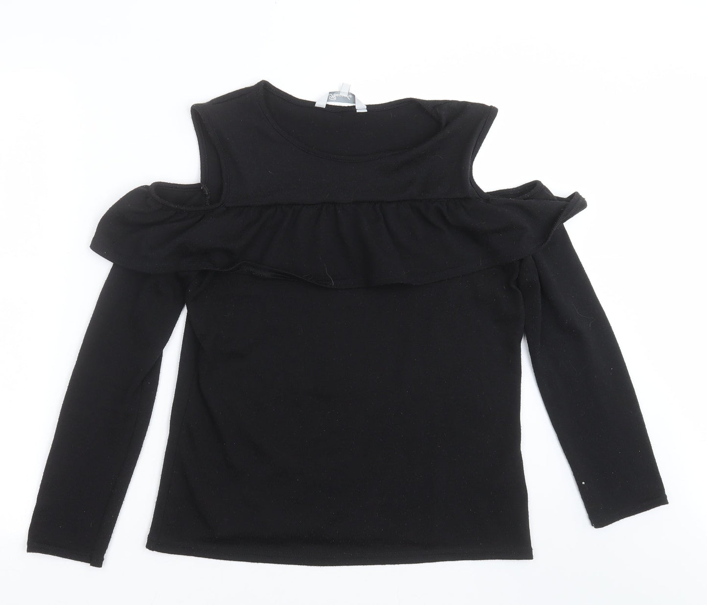 Peacocks Womens Black  Knit Pullover Jumper Size 10  - cold shoulder