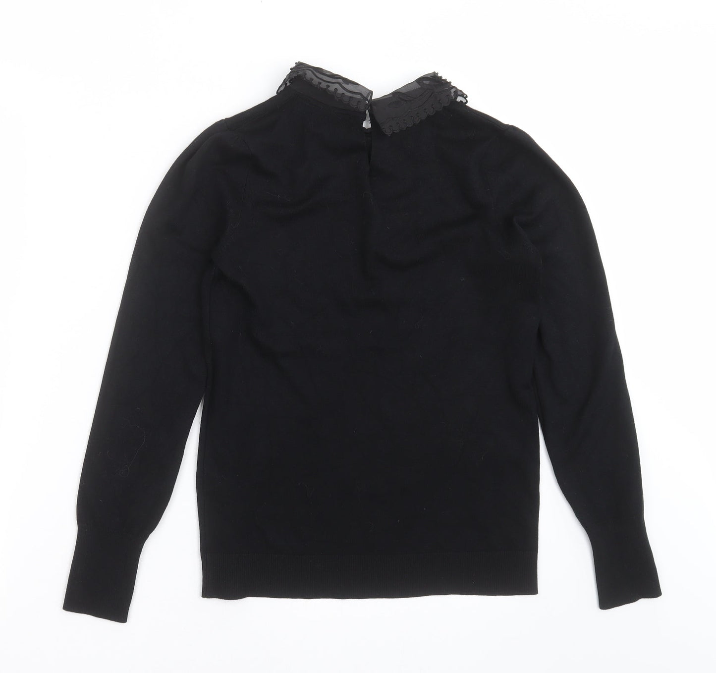 Papaya Womens Black  Knit Pullover Jumper Size 8  - beaded collar