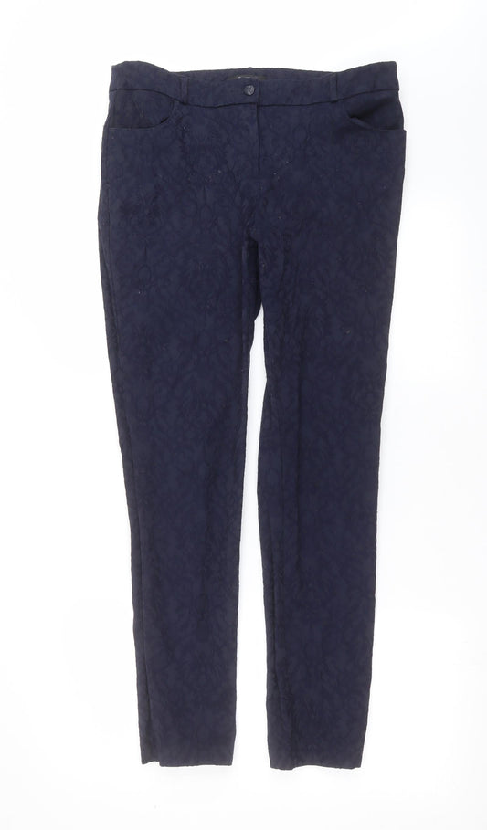 George Womens Blue Floral  Trousers  Size 12 L29 in
