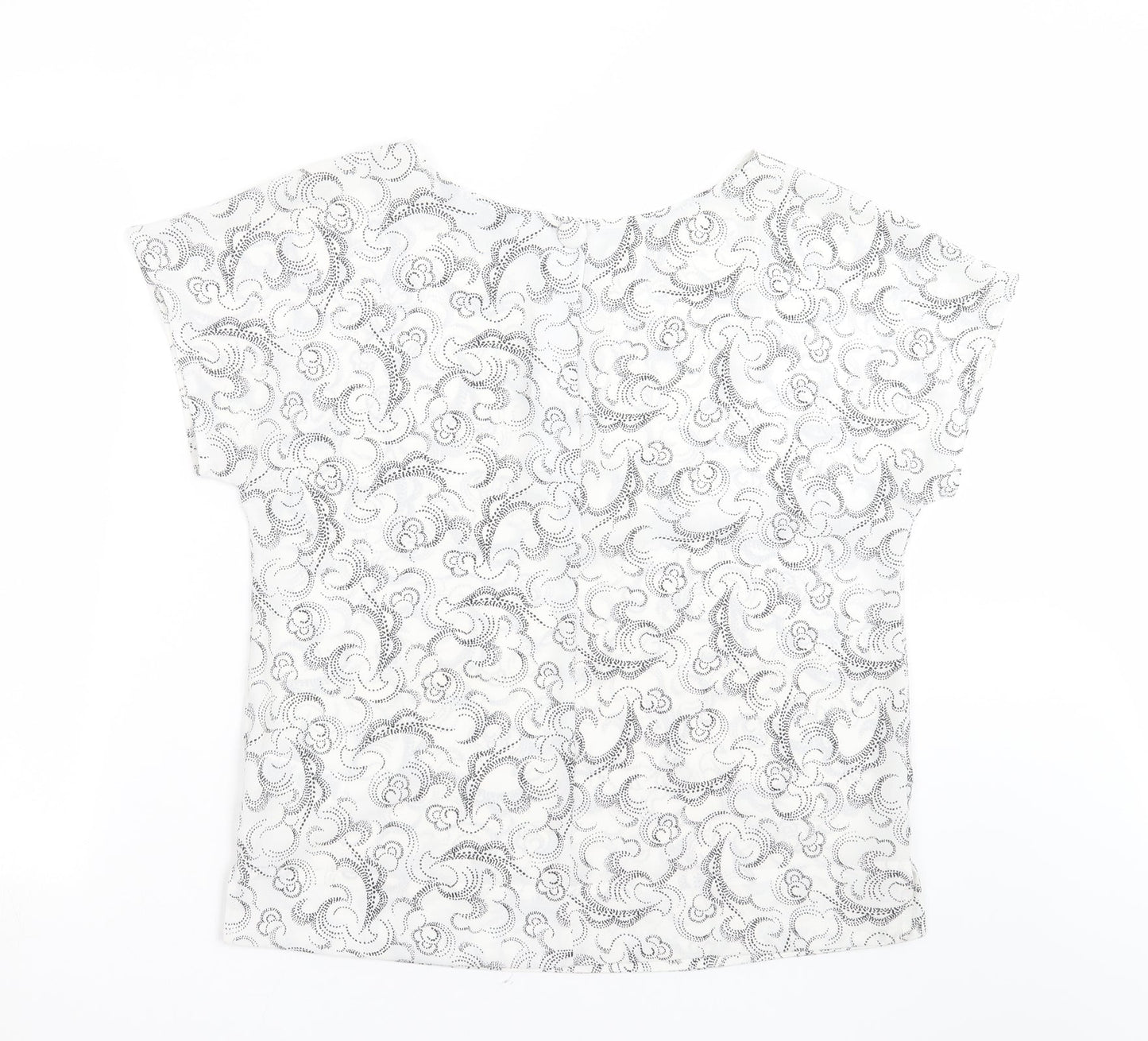 Marks and Spencer Womens White Geometric  Basic Blouse Size 12