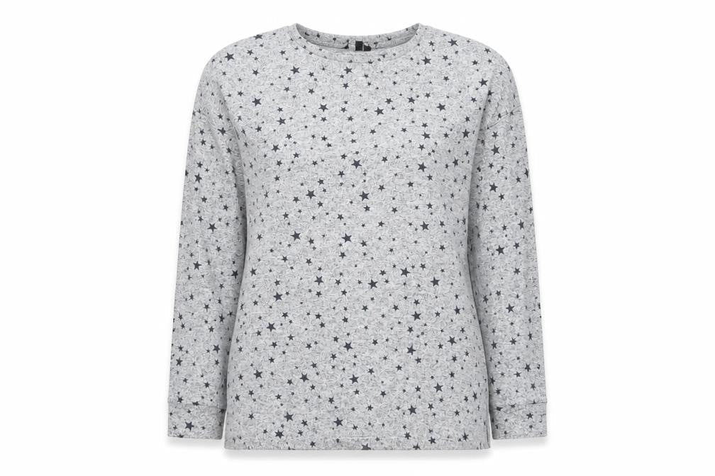 Peacocks Womens Grey Geometric Knit Pullover Jumper Size 10  - Star Pattern