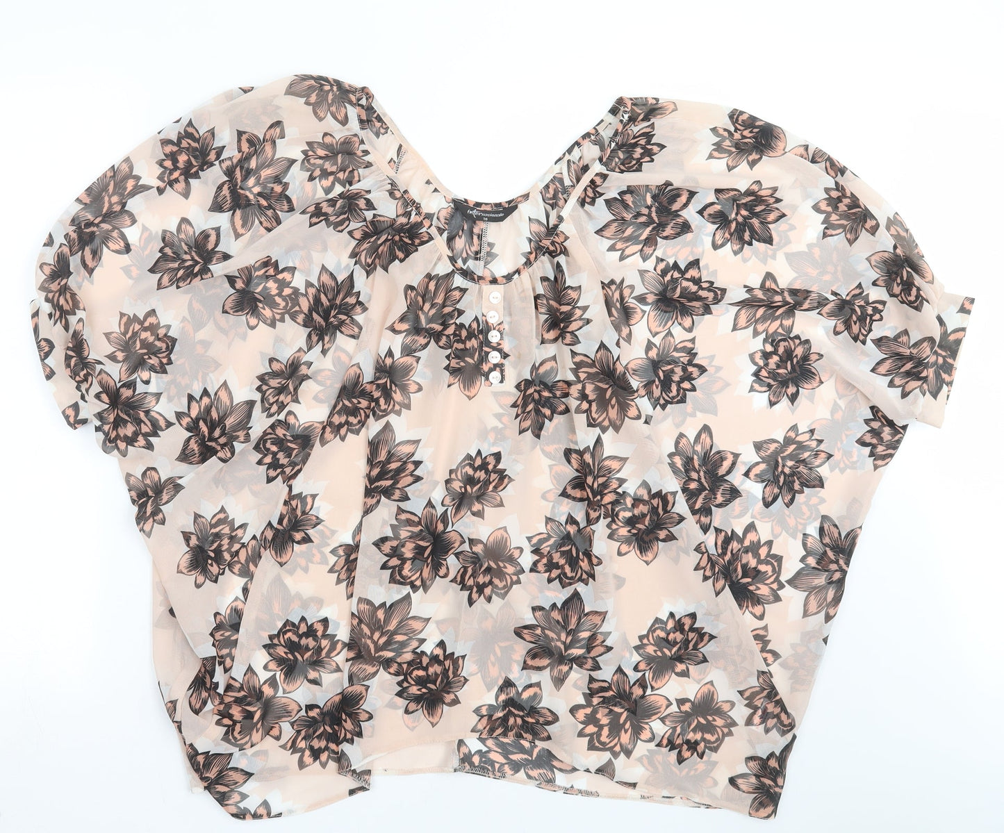 Internationale Womens Pink Floral  Basic Blouse Size 10