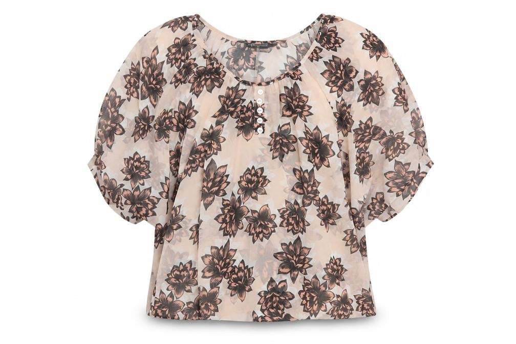 Internationale Womens Pink Floral  Basic Blouse Size 10