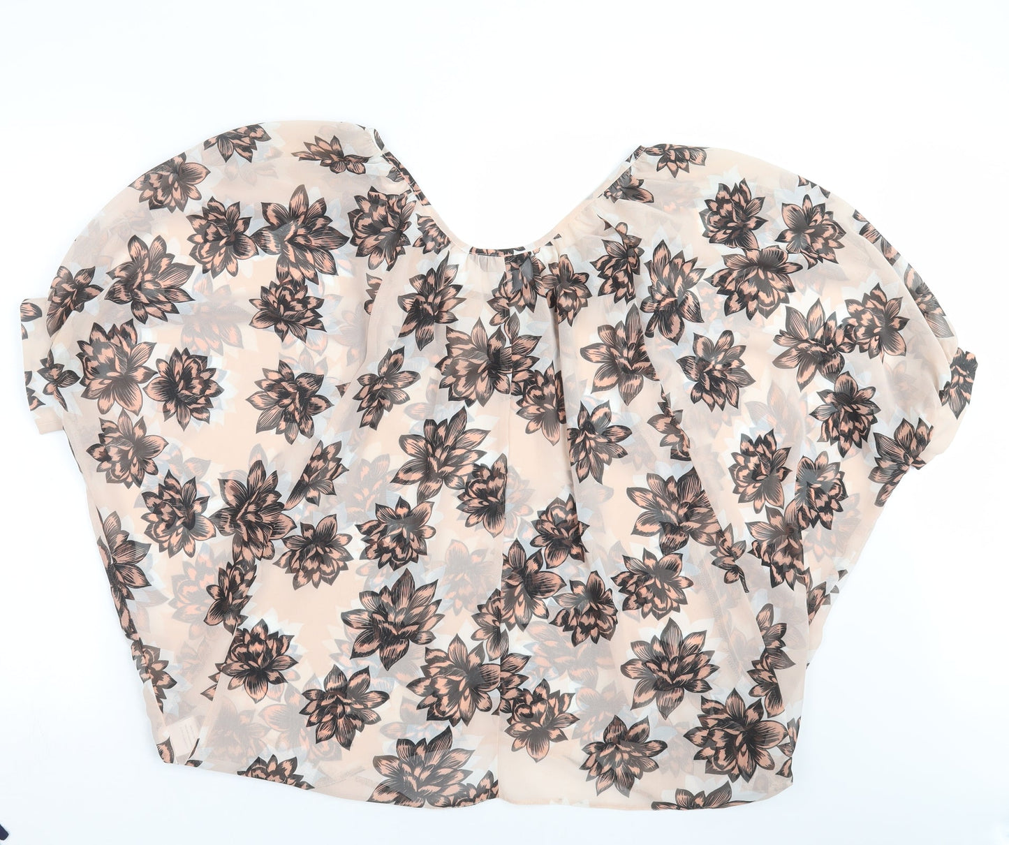 Internationale Womens Pink Floral  Basic Blouse Size 10