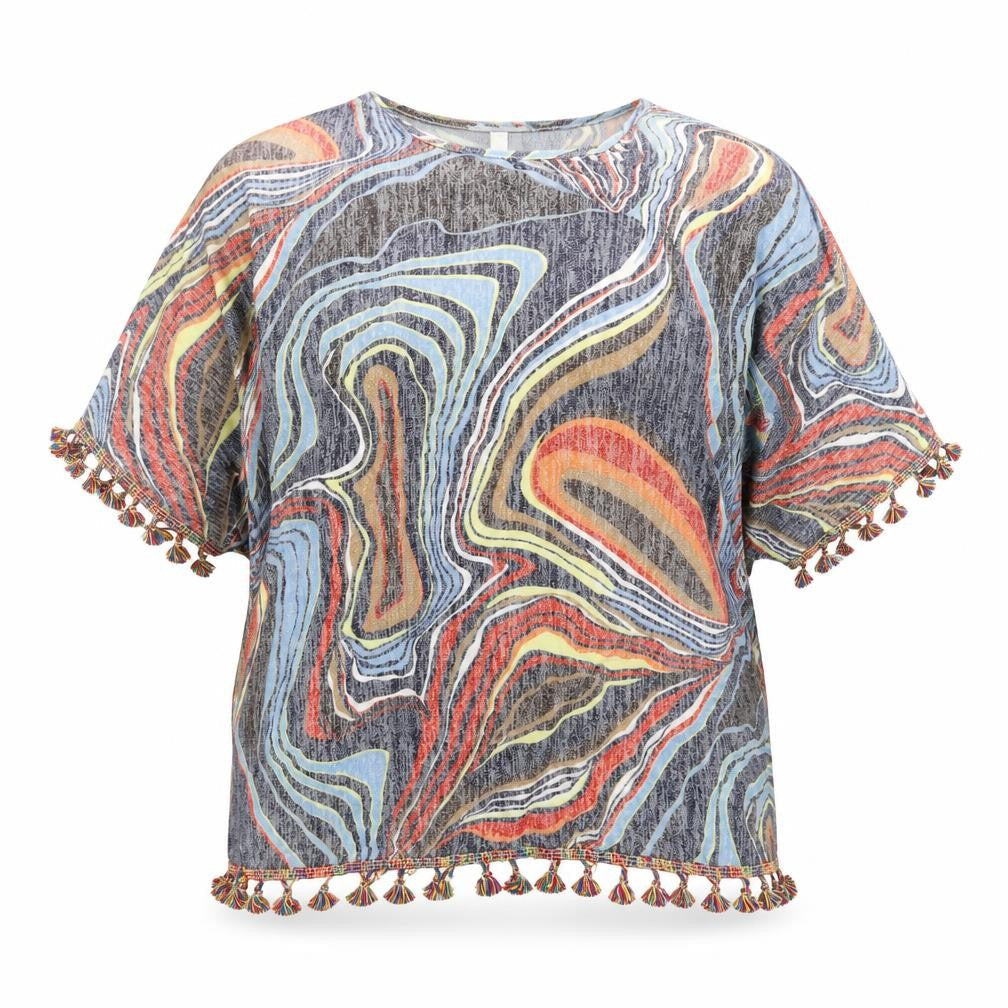 Apricot Womens Multicoloured Geometric Knit Pullover Jumper Size S