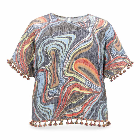 Apricot Womens Multicoloured Geometric Knit Pullover Jumper Size S
