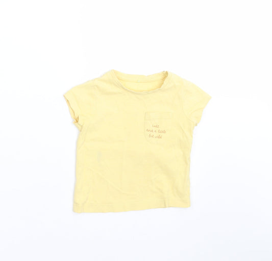 George Baby Yellow   Basic T-Shirt Size 12-18 Months  - cute and a little bit wild