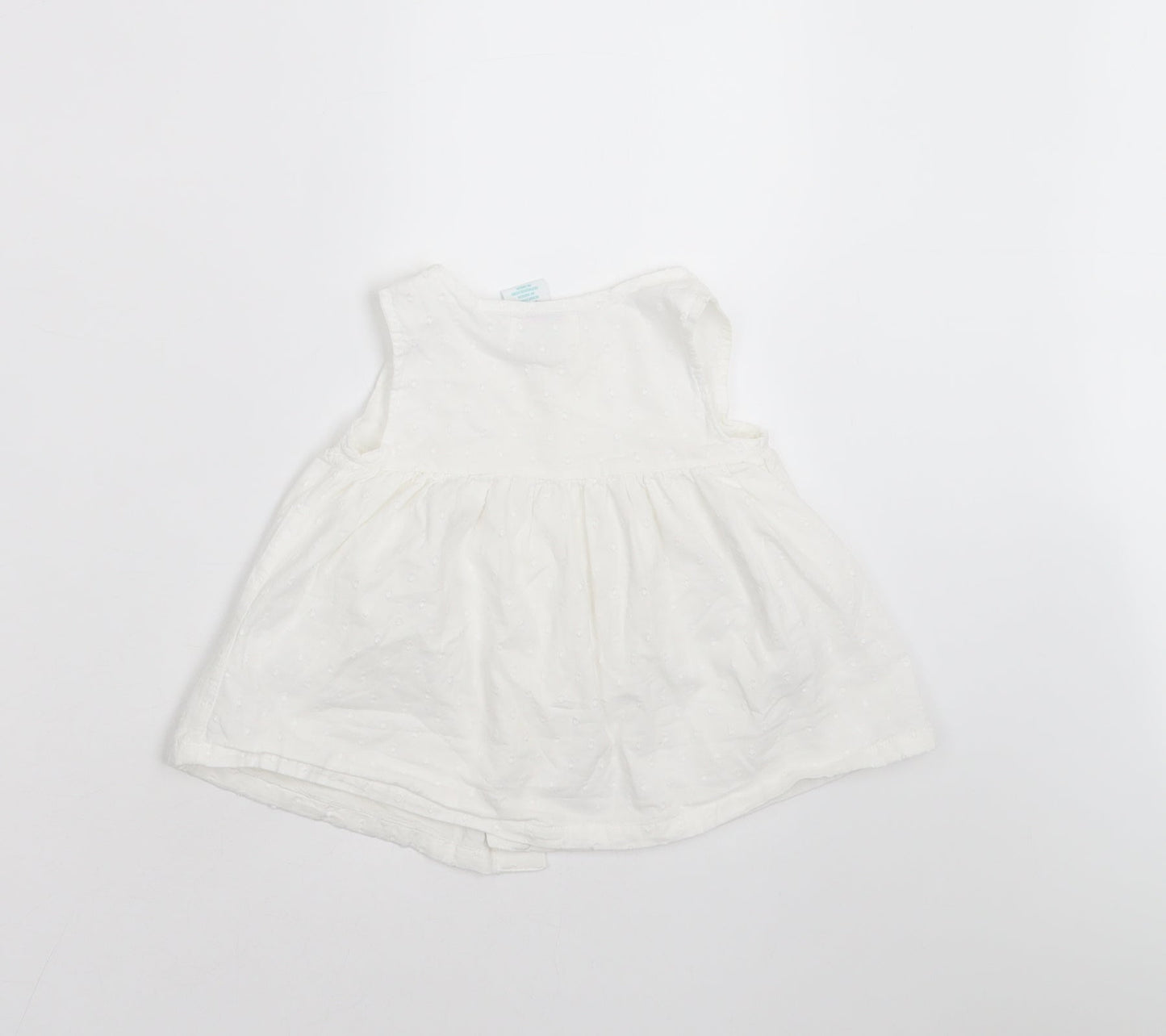 Maggie & Zoe Girls White   Basic Blouse Size 12-18 Months  - dotted pattern