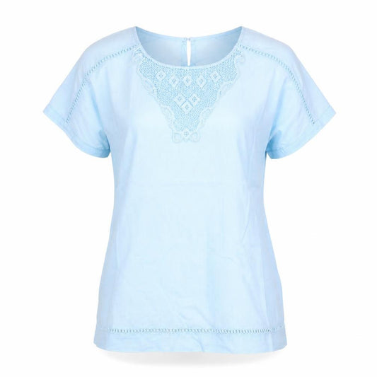 Marks and Spencer Womens Blue   Basic Blouse Size 8  - Embroidered detail