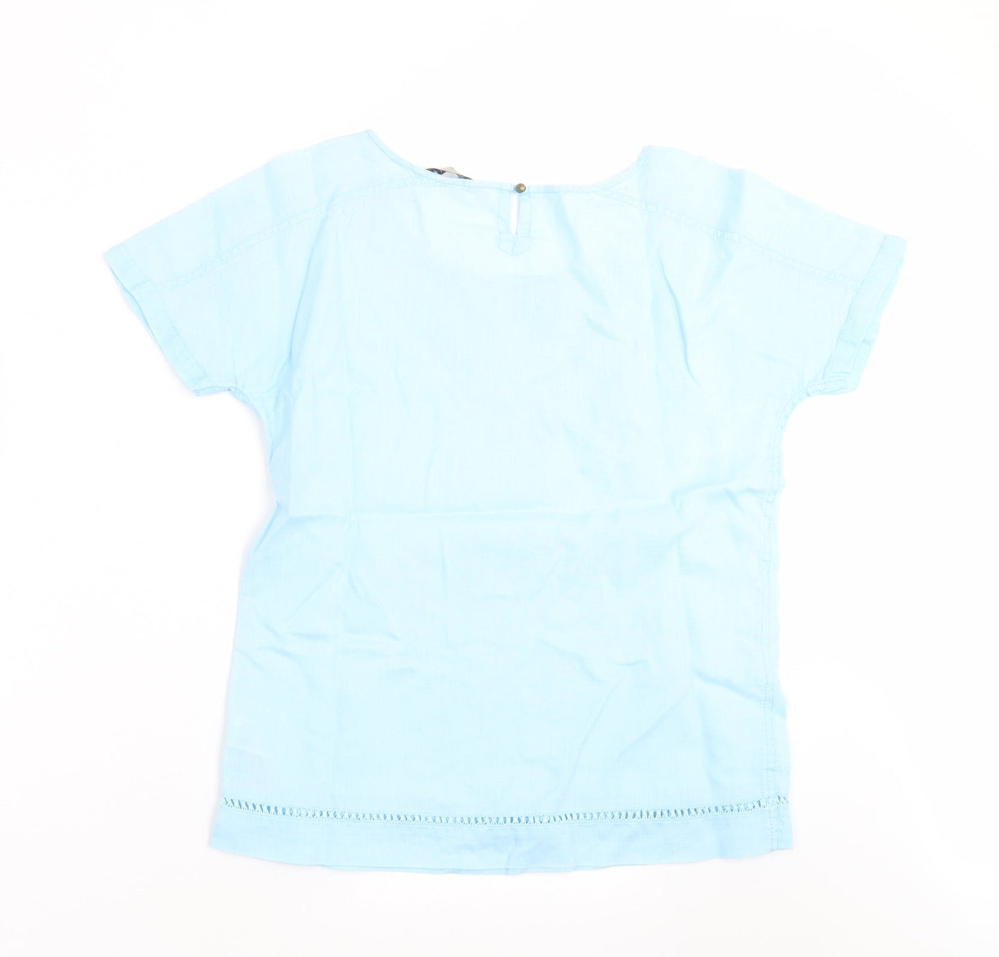 Marks and Spencer Womens Blue   Basic Blouse Size 8  - Embroidered detail