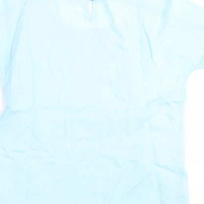 Marks & Spencer Womens Blue   Basic Blouse Size 8  - Embroidered detail