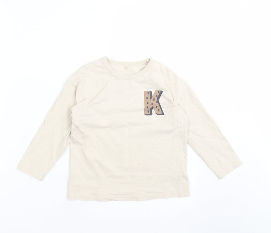 George Girls Beige   Basic T-Shirt Size 3-4 Years  - K