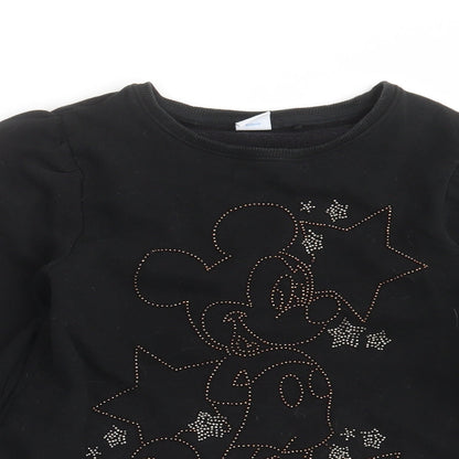 Preloved NEXT Girls Black   Pullover Sweatshirt Size 13 Years  - mickey mouse - Detail