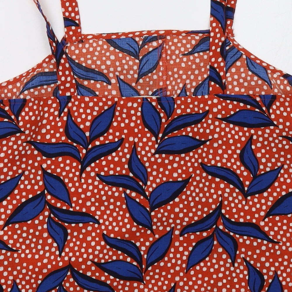 George Womens Orange Polka Dot  Basic Tank Size 10