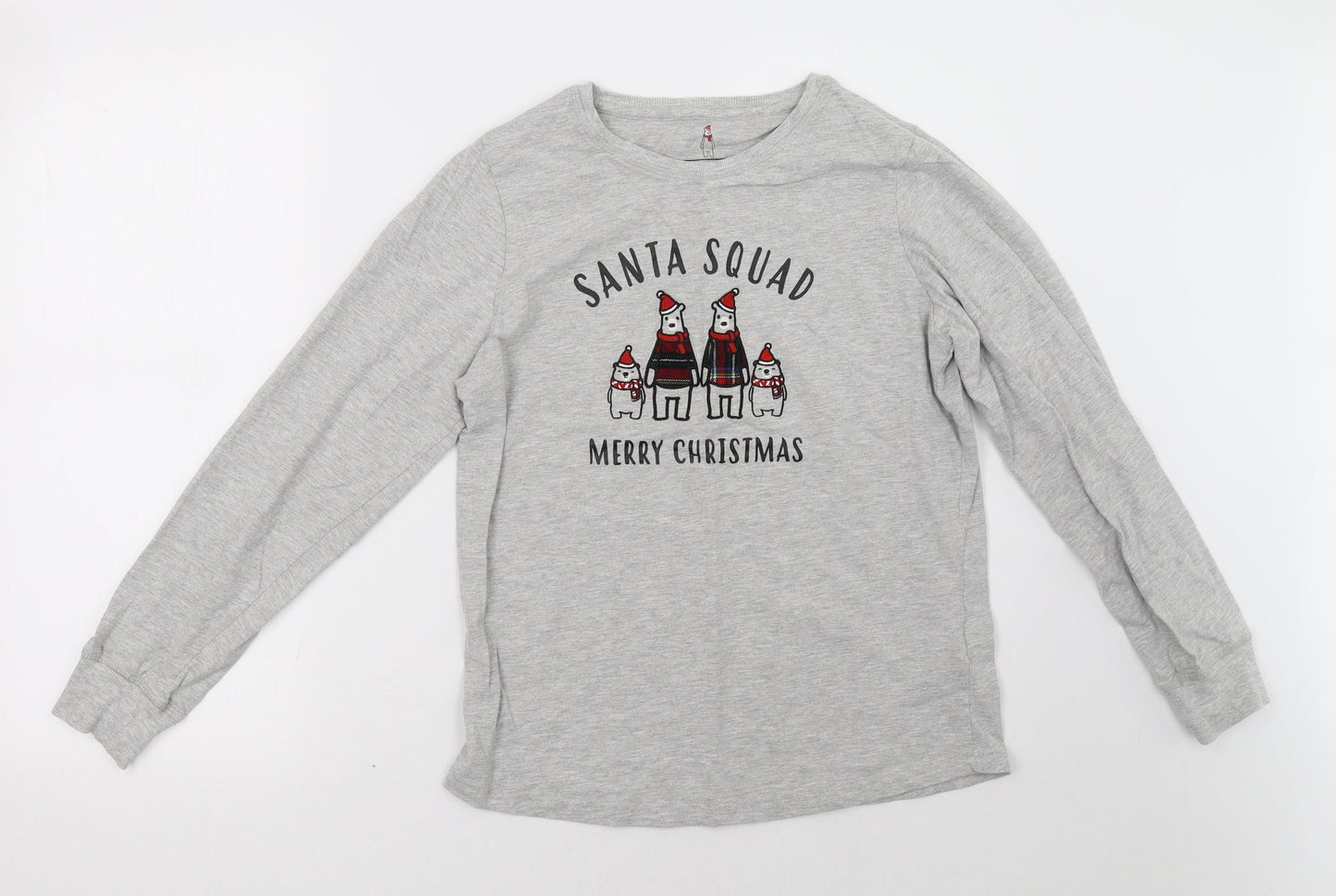 Avenue Womens Grey    Pyjama Top Size S  - christmas