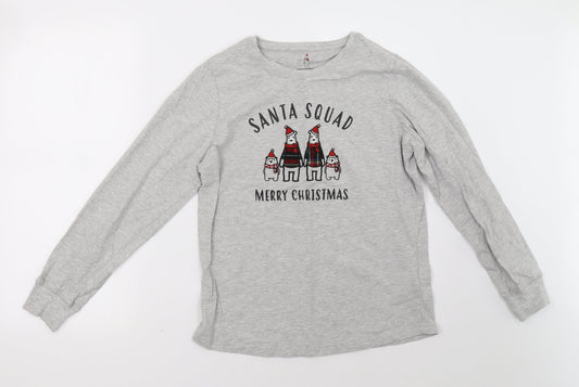 Avenue Womens Grey    Pyjama Top Size S  - christmas