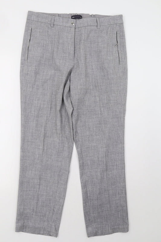 Marks and Spencer Womens Grey   Trousers  Size 14 L30 in