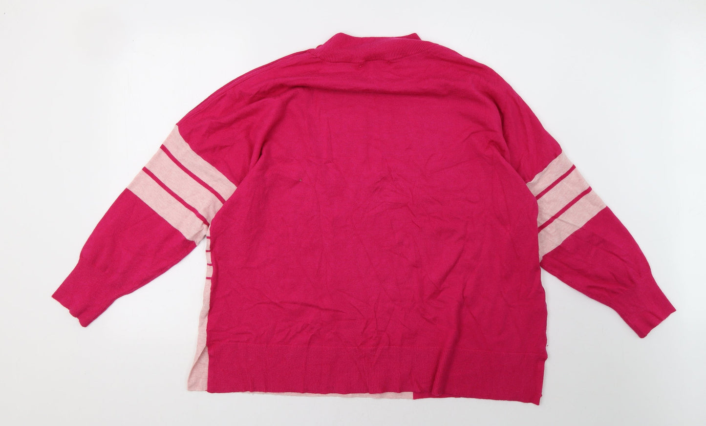 njext Womens Pink Striped  Pullover Sweatshirt Size XL