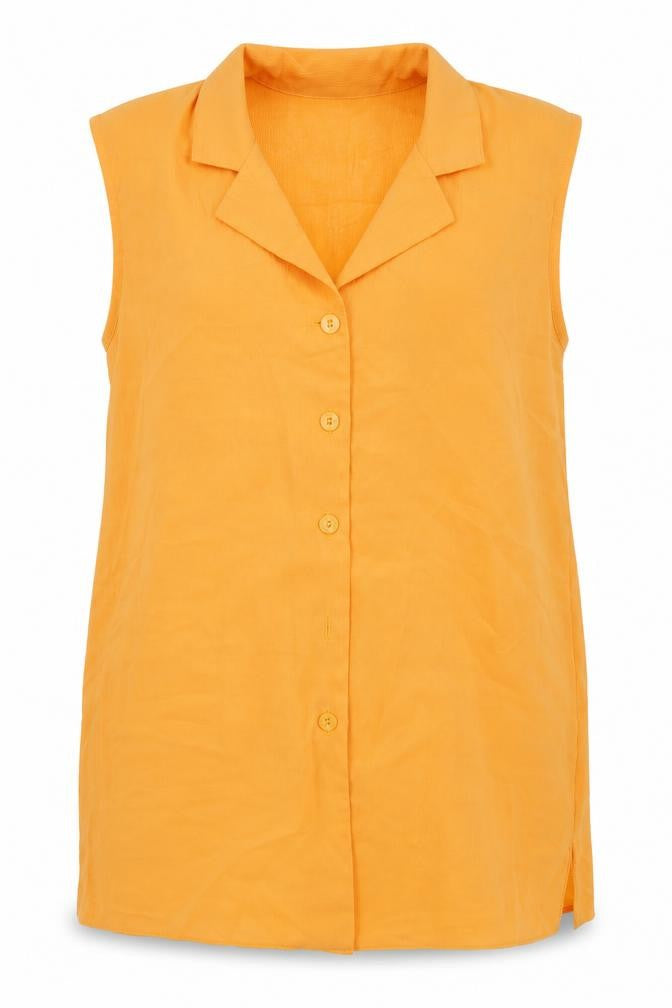 design essentials Womens Orange   Basic Button-Up Size 14