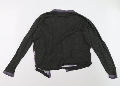 EWM Womens Purple Striped  Pullover Sweatshirt Size 16
