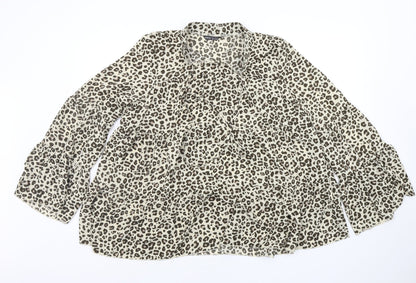 SHEIN Womens Multicoloured Animal Print  Basic Blouse Size XL