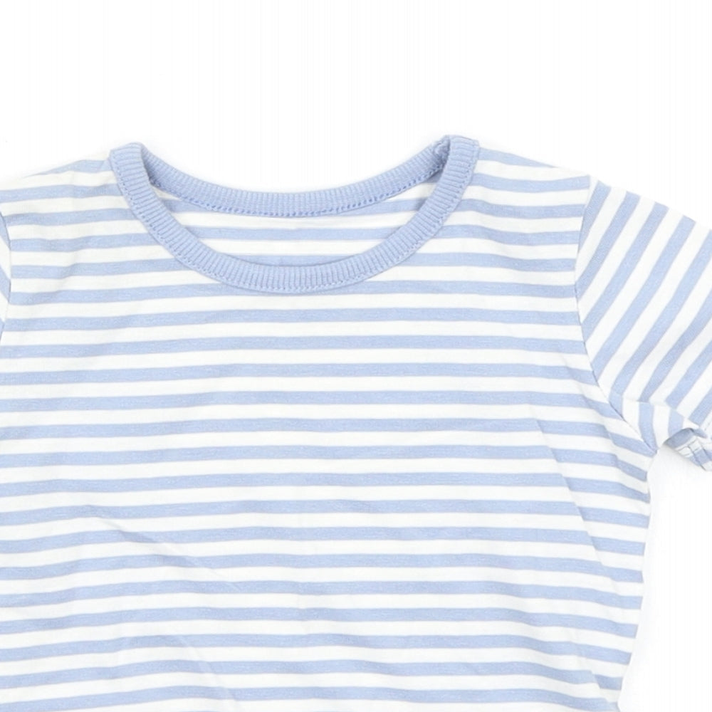 George Baby Blue Striped  Basic T-Shirt Size 3-6 Months