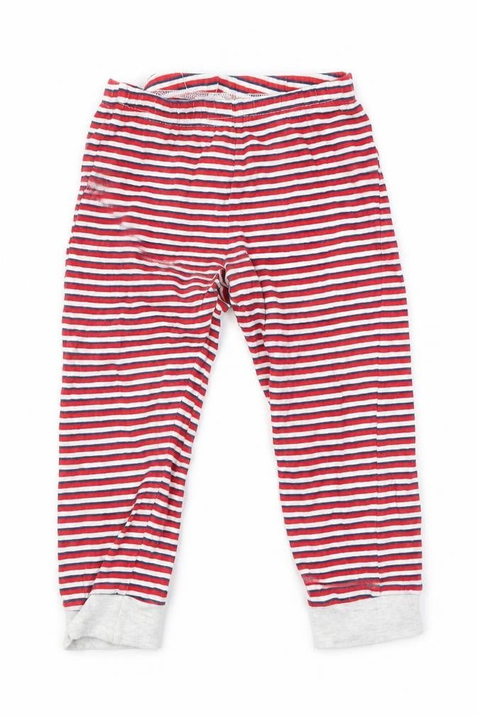 F&F Boys Red Striped   Pyjama Pants Size 2-3 Years