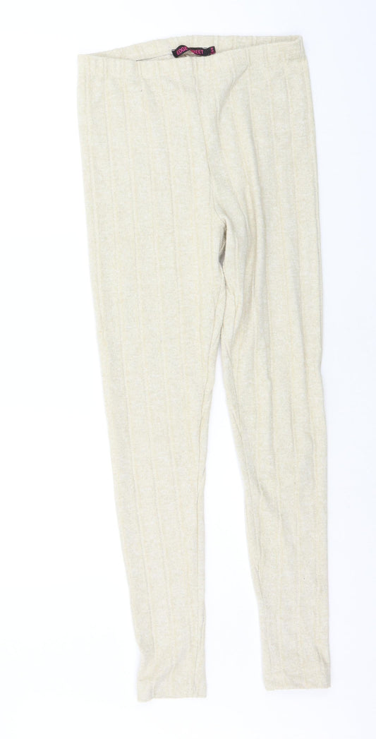 Edge Street Womens Beige Solid  Capri Lounge Pants Size M