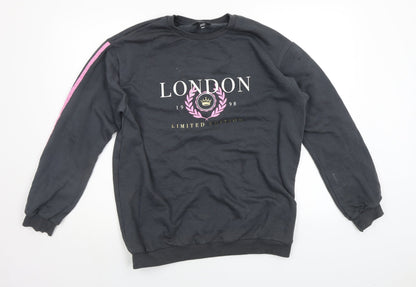Preloved New Look Girls Grey   Pullover Sweatshirt Size 14-15 Years - Front