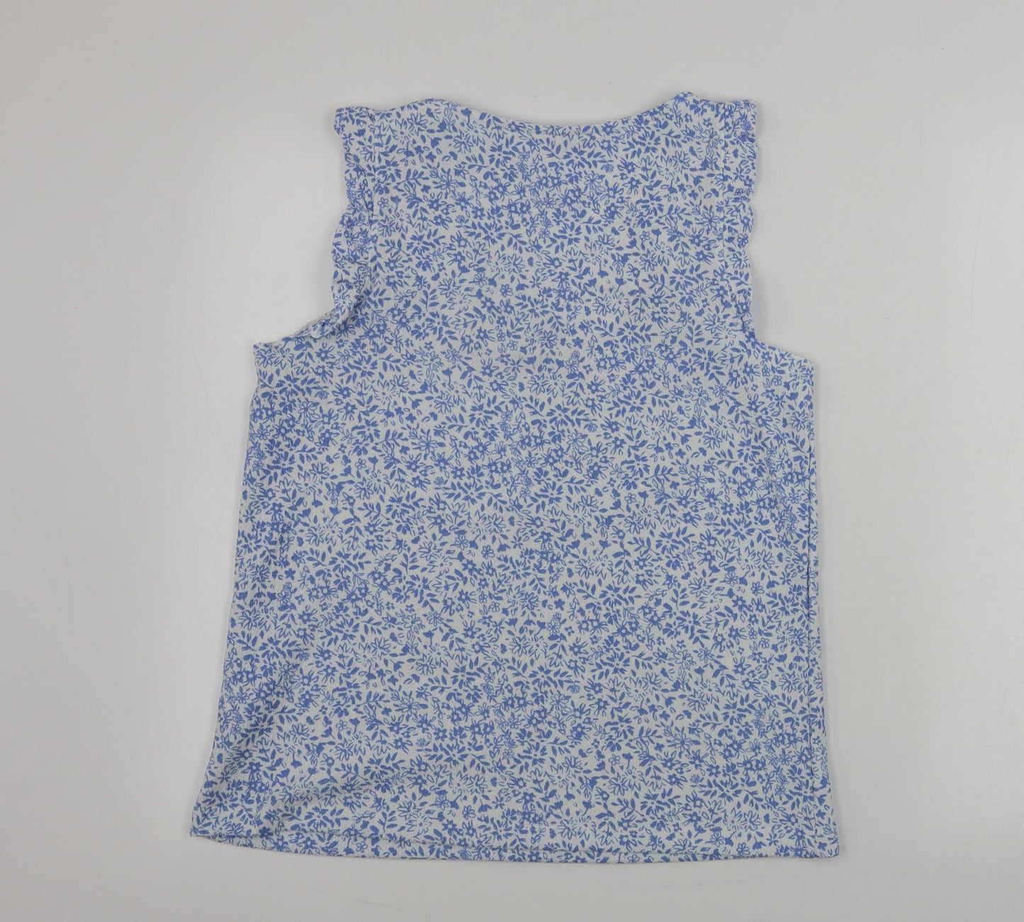 TU Womens Blue Floral  Basic Tank Size 10