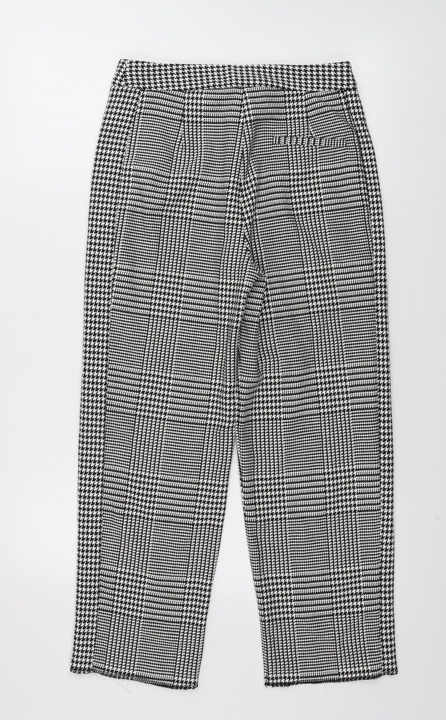 Marks and Spencer  Womens White Check  Trousers  Size 8 L24 in