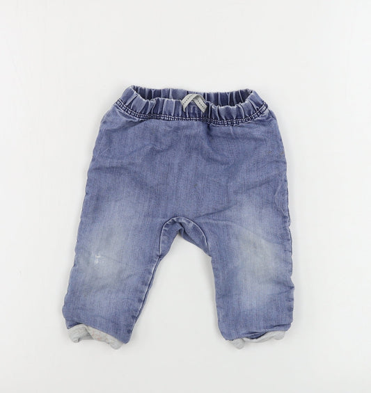TU Girls Blue   Cargo Trousers Size 9-12 Months