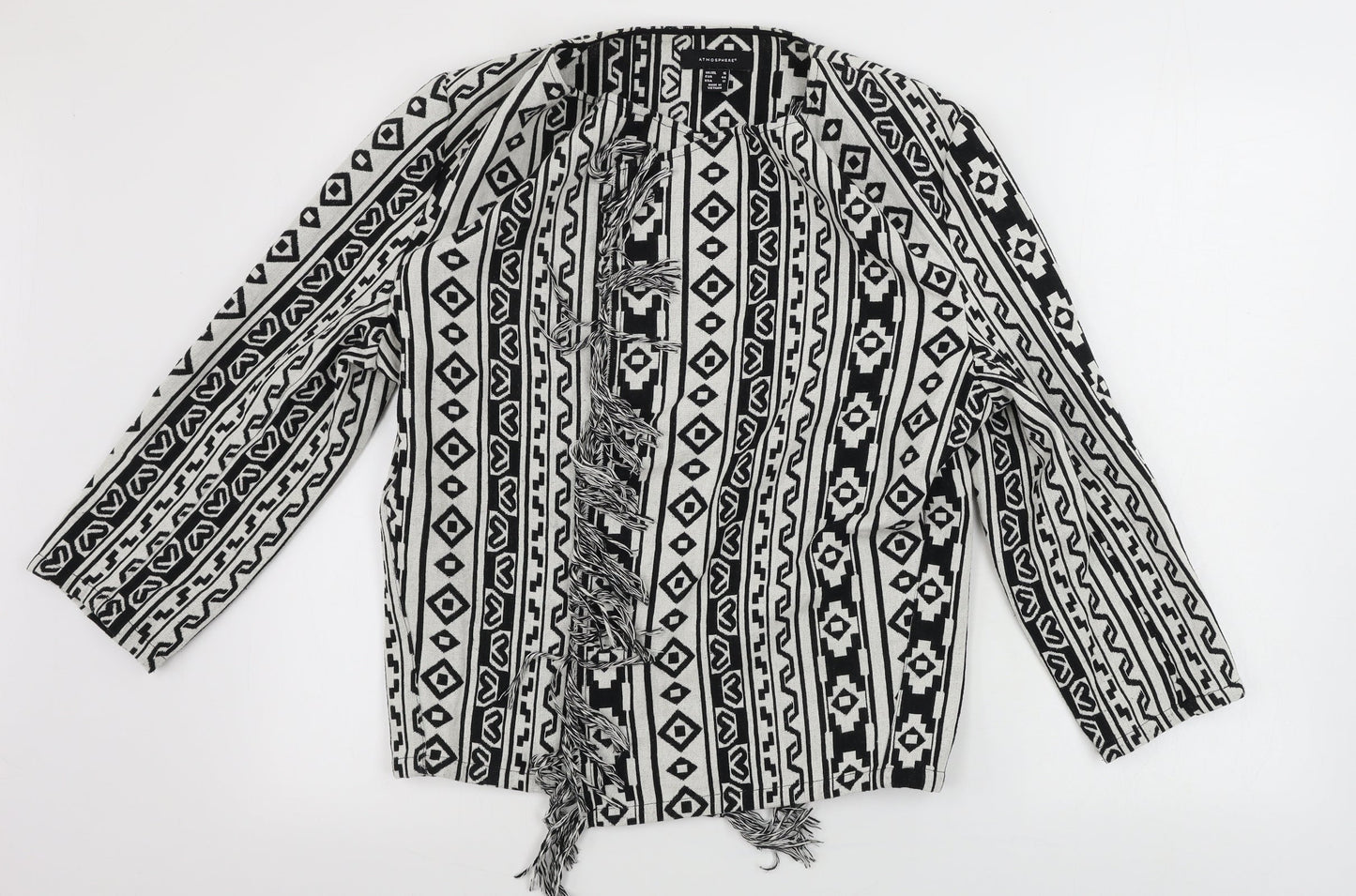 Atmosphere  Womens White Geometric  Cardigan Jumper Size 16