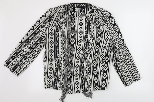Atmosphere  Womens White Geometric  Cardigan Jumper Size 16