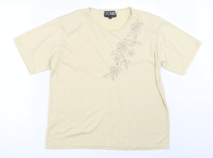 Casamia Womens Beige Basic T-Shirt One Size