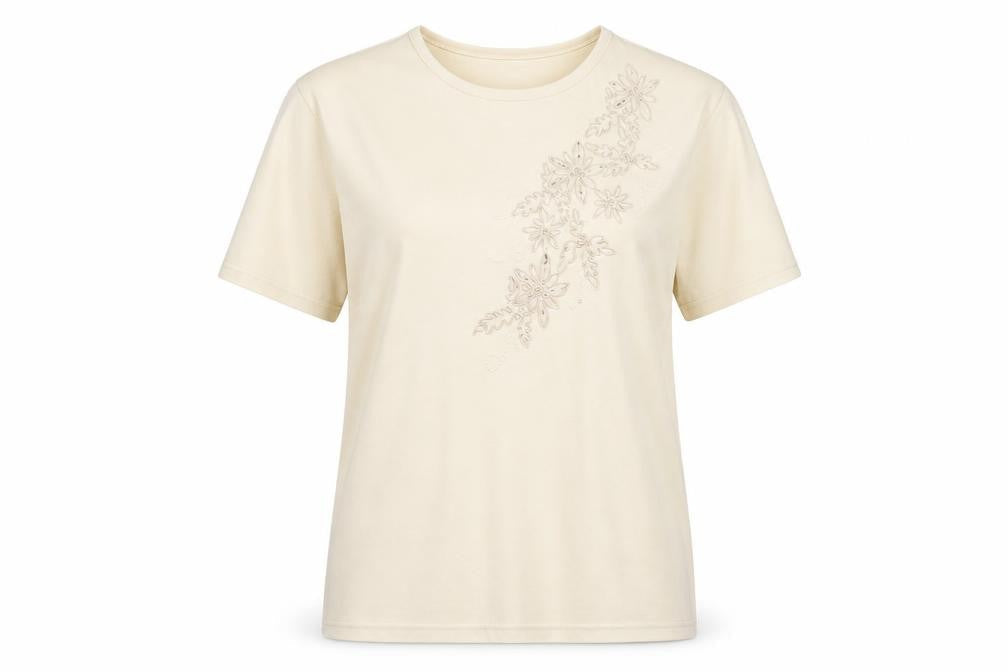 Casamia Womens Beige Basic T-Shirt One Size