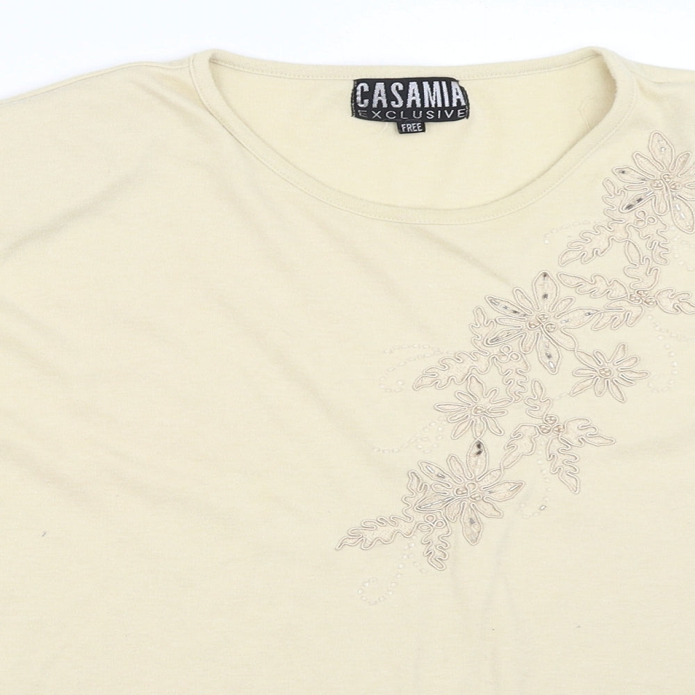 Casamia Womens Beige   Basic T-Shirt One Size