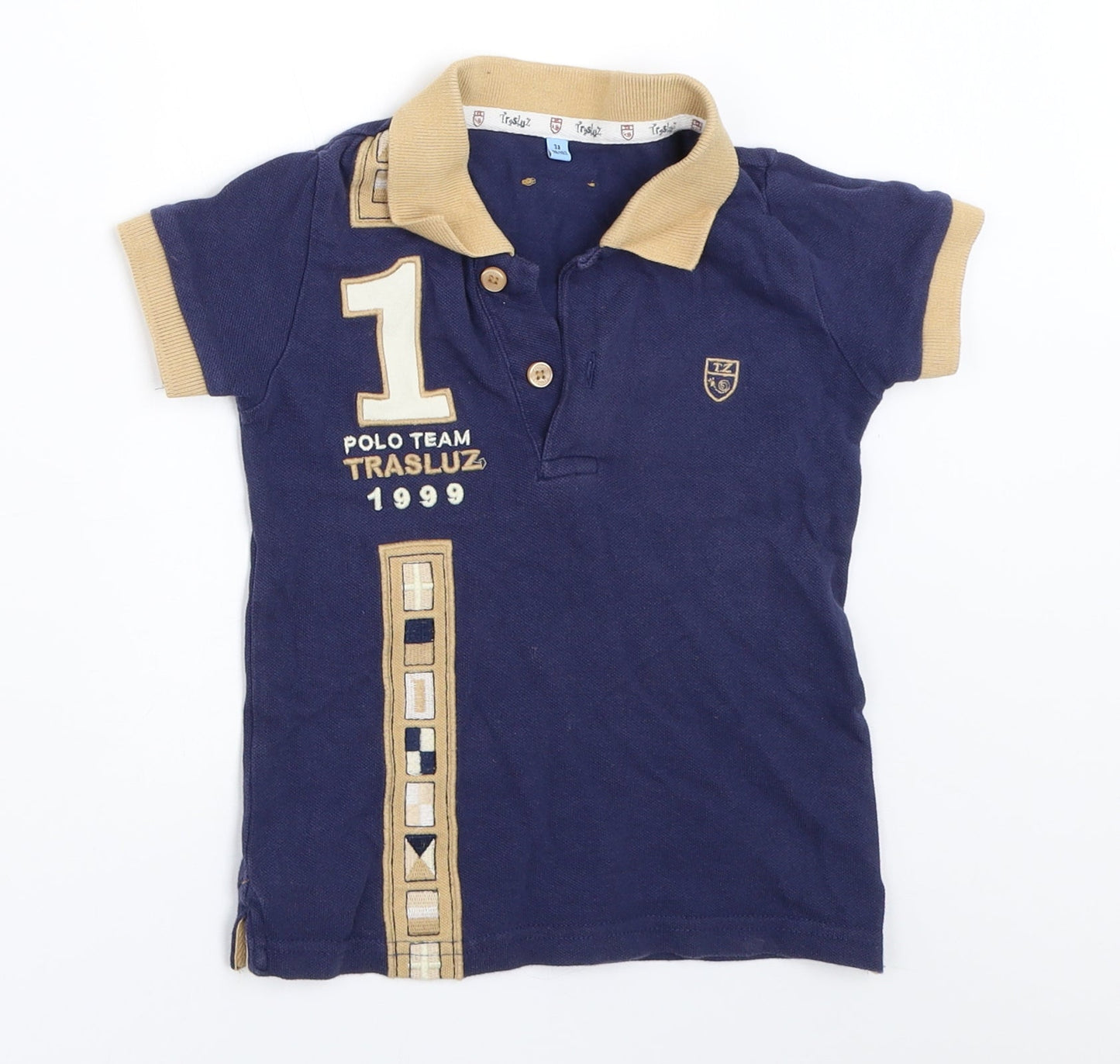Trasluz Boys Blue   Basic Polo Size 3 Years